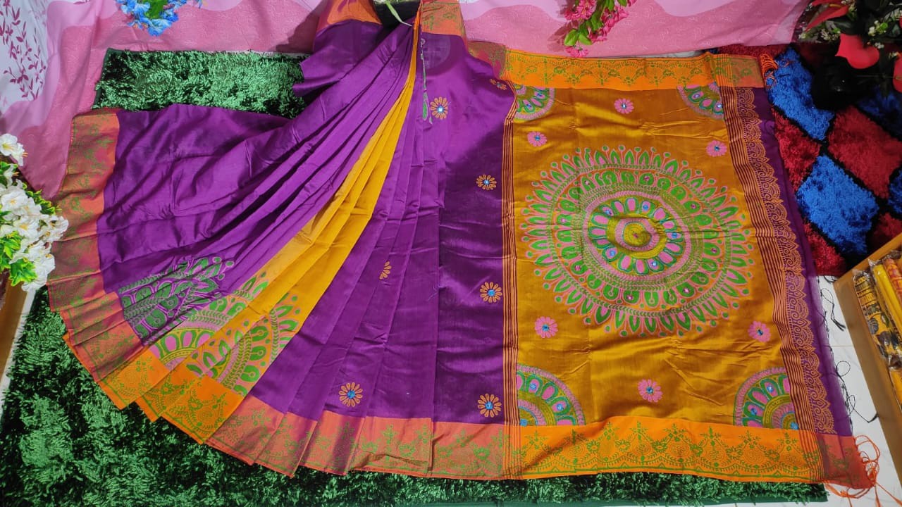 Embroidered Dupion Silk Saree
