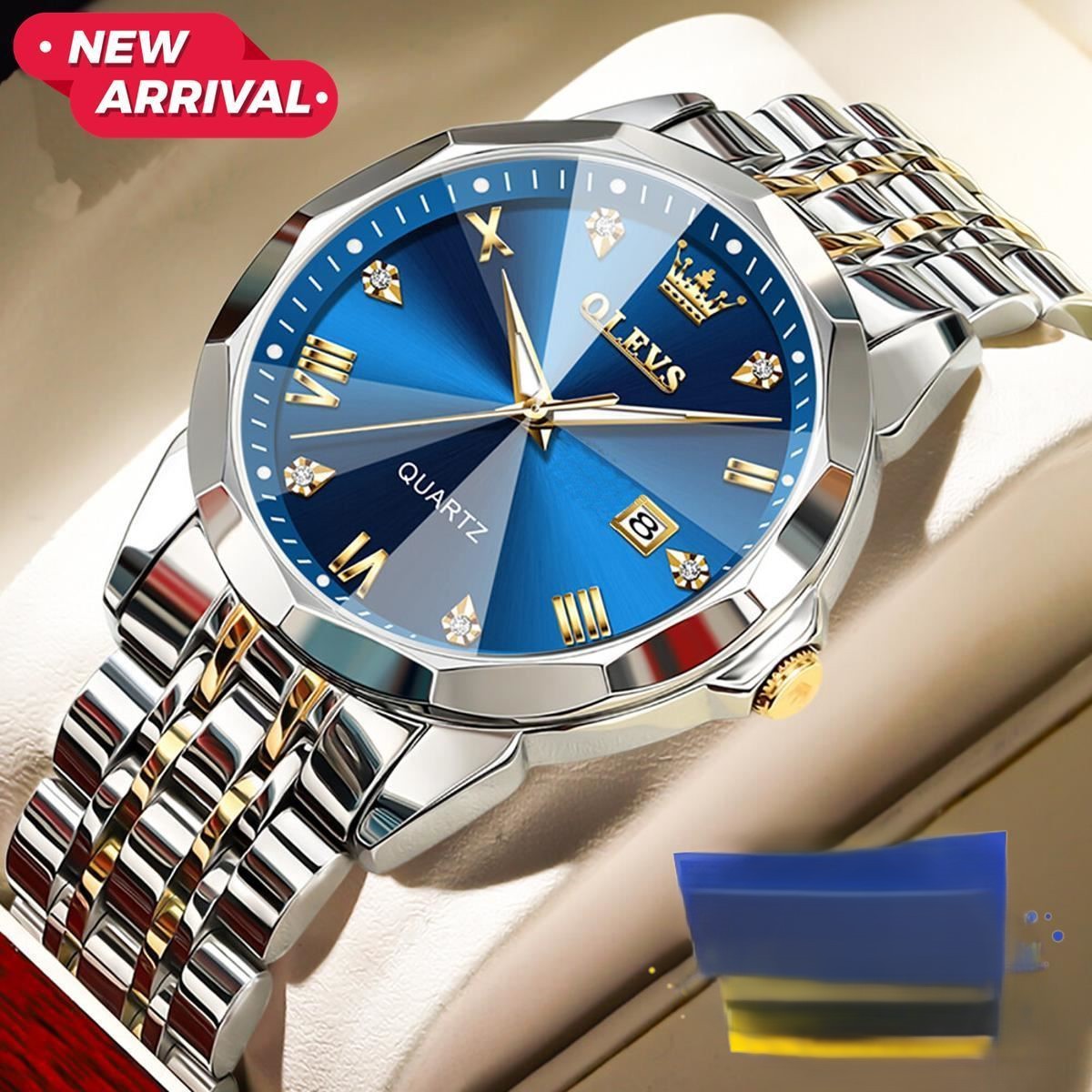 Only Date New Exclusive Design Quartz Watch for Men Nevy blue