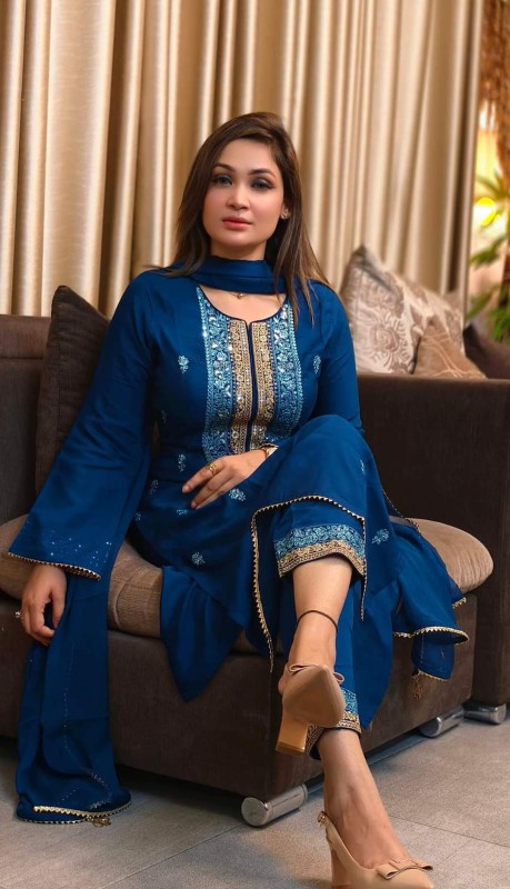 Naira Cut Linen Sequence Stitched Three Piece