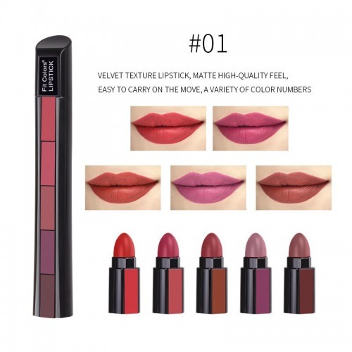 5 Color Lipstick Set Combo