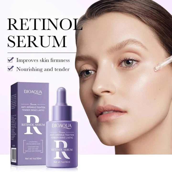 BIOAQUA Facial Retinol Serum 30ml Anti-Wrinkle Tender Skin 8.5% Retinol 5% Hyaluronic Acid Moisturizing Essence
