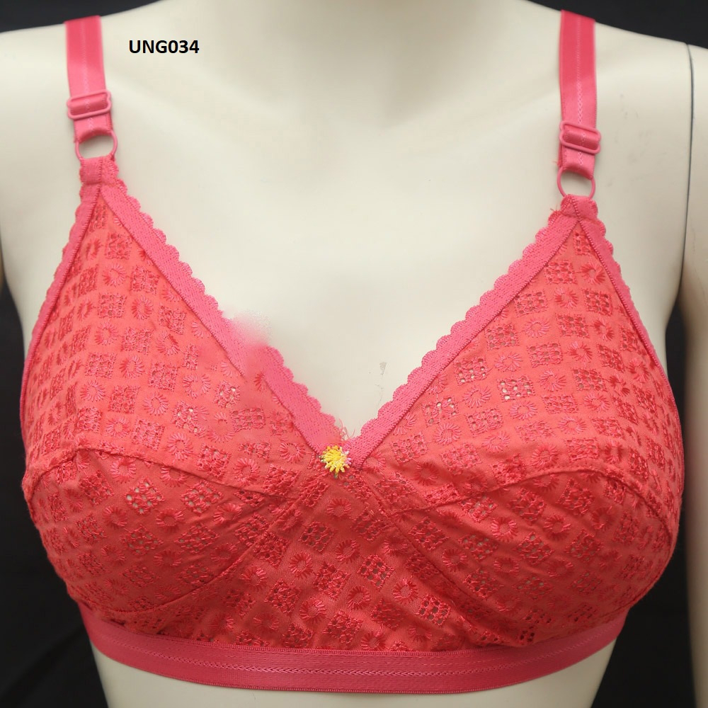Red Color Comfortable Soft Cotton Full Chicken Bra
