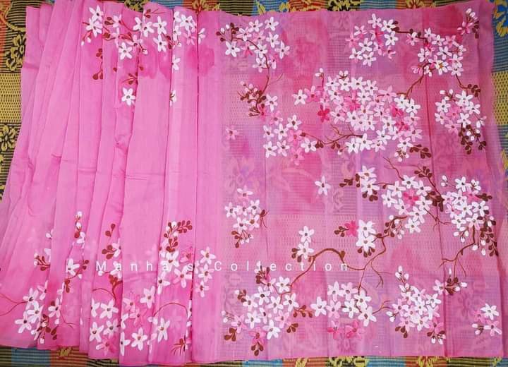 Handprint half-silk sarees