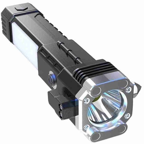 Super Bright LED Flash-light with Safety Hammer and Strong Magnets Side Light Torch Light Portable Lantern for Adventure Camping