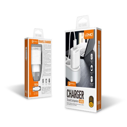 LDNIO A303Q 3A Travel Charger With Micro USB Cable Or Type C Cable