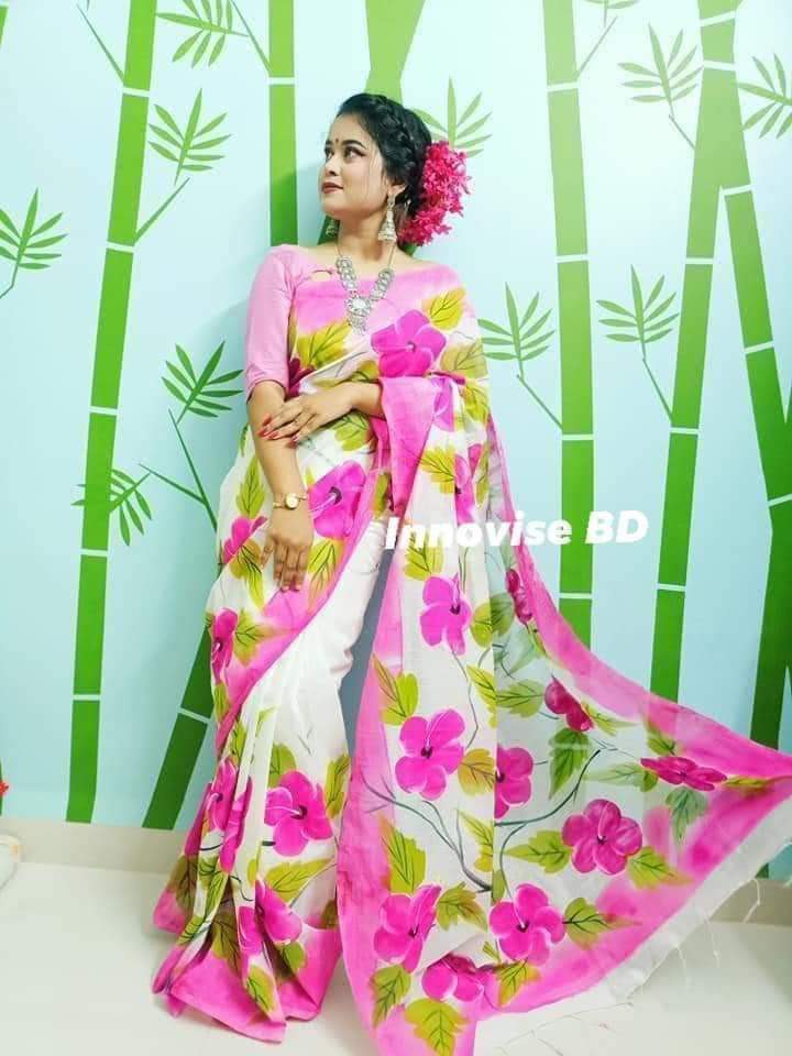 Handprint half-silk sarees