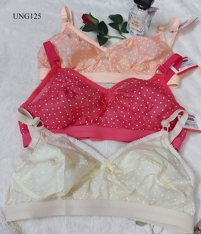 3 Pieces Summer Friendly Like me Print Comfortable Soft Cotton bra Set