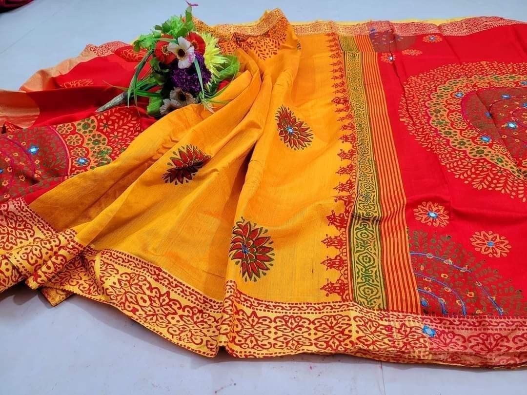Embroidered Dhupian Silk Saree