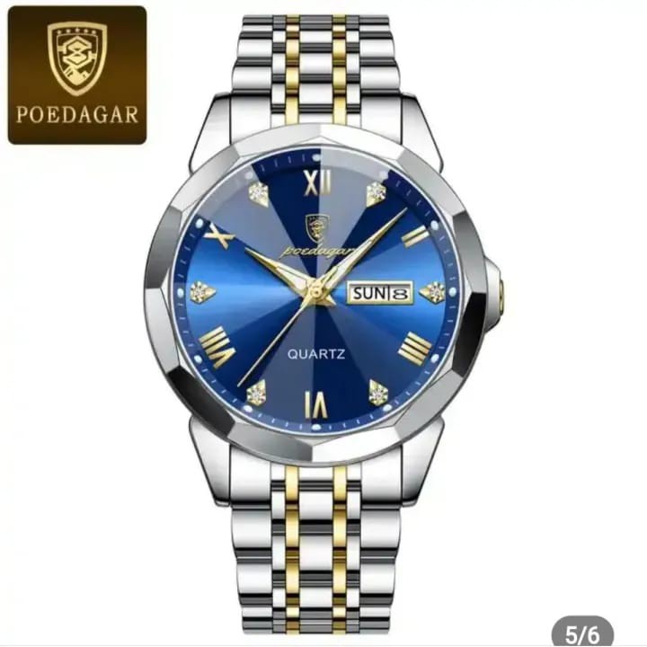 POEDAGAR 810 Fashion Quartz Watch for Men - Blue