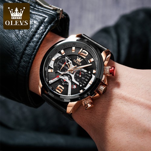 Olevs 9915 – Rose Gold Black