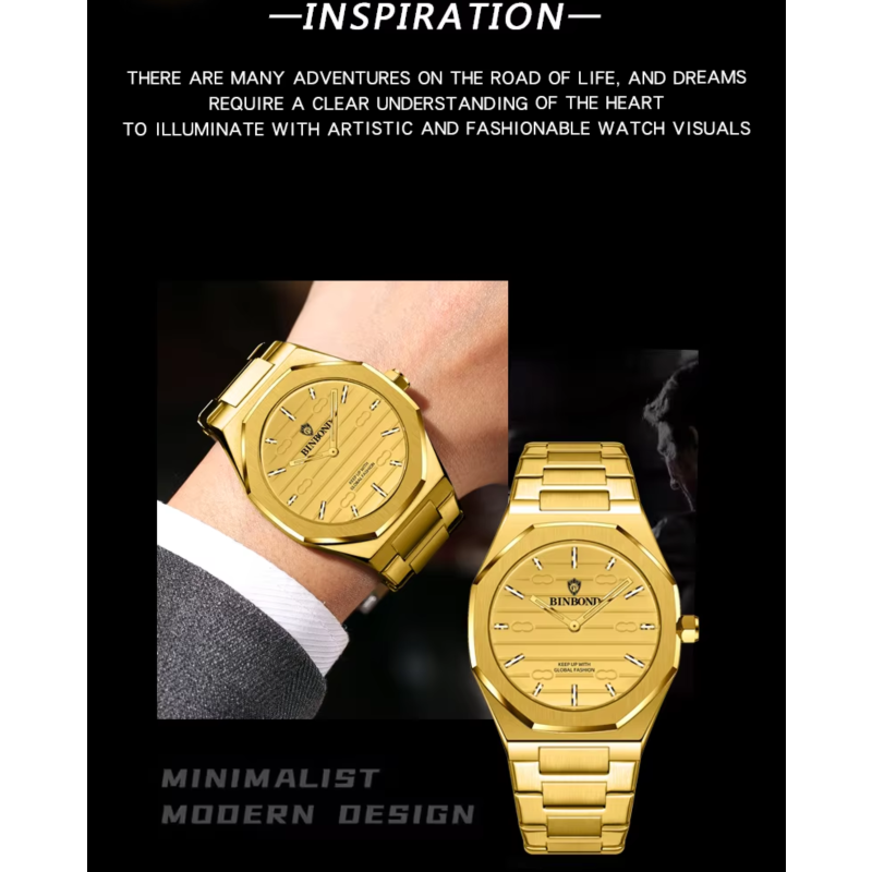 BINBOND 818 Stainless Steel Quartz Fashionable Premium Watch (9)