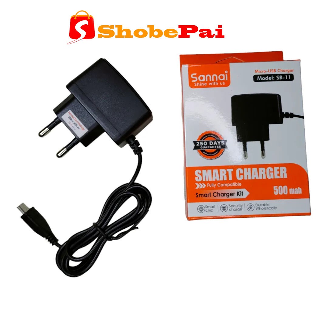 Button Mobile Charger Type B 500mAh Micro USB Phone Charger