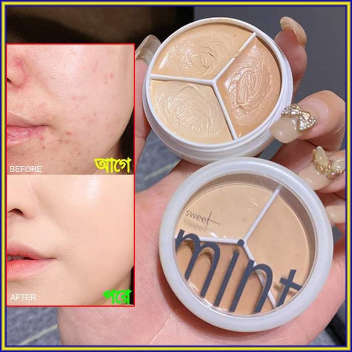 Sweet Mint Concealer Palette 3 Color Long lasting High Coverage Concealer