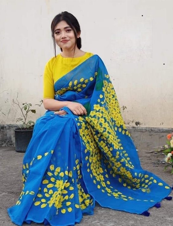 Half Silk Saree One Colour