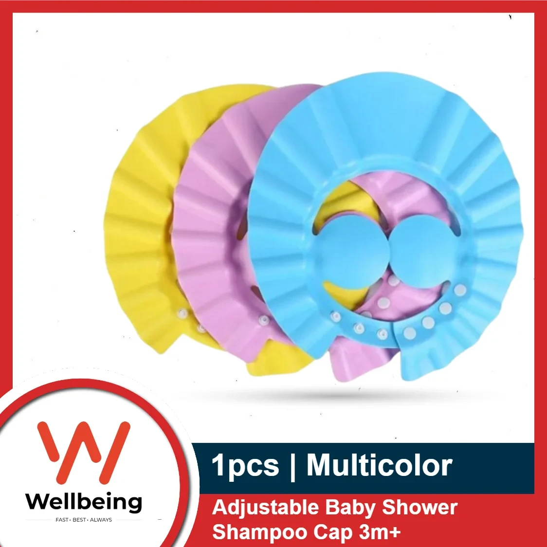 Adjustable Baby Shower Shampoo Cap 3m+ (Multicolor)