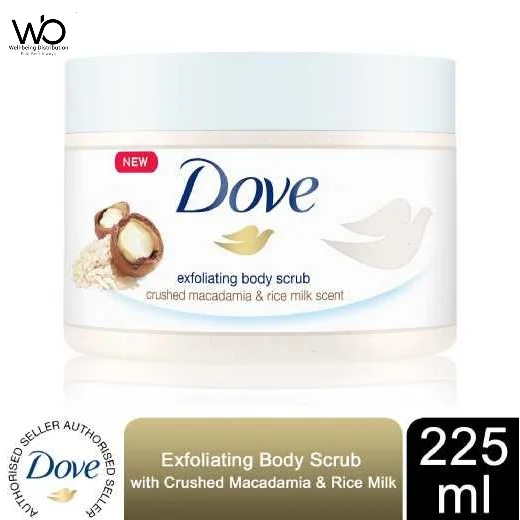 Dove Exfoliating Body Scrub Macadamia & Rice Milk Scent 225ml (International)