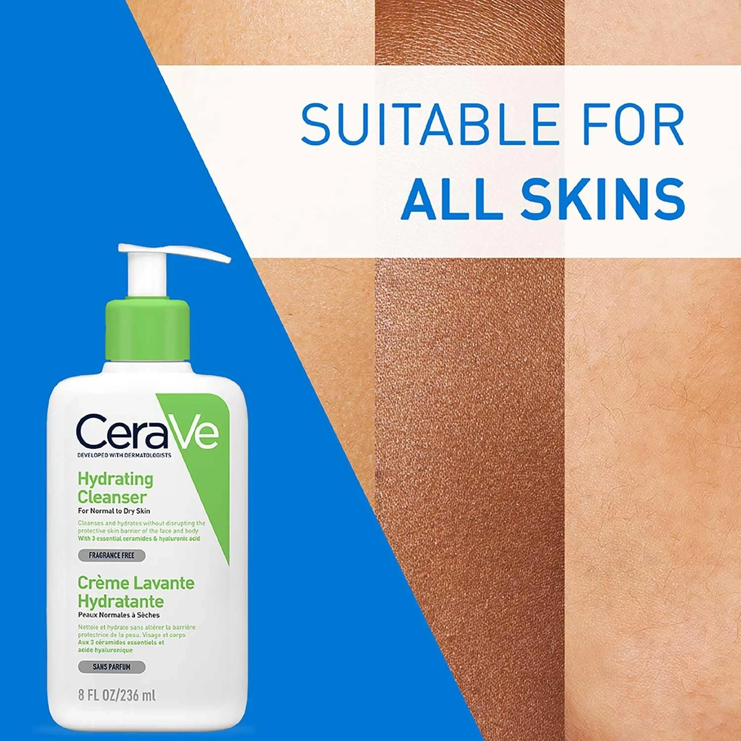 CeraVe Hydrating Cleanser For Normal To Dry Skin 236ml (Made in UK)