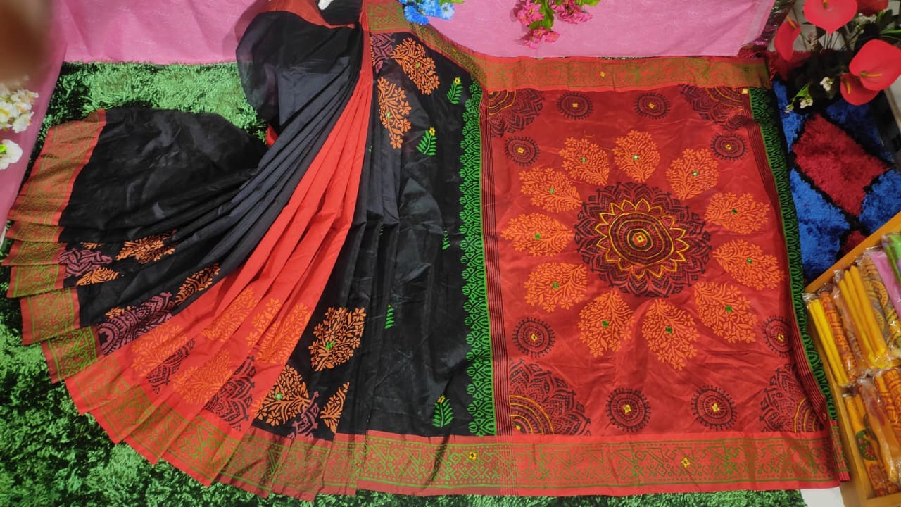 Embroidered Dupion Silk Saree