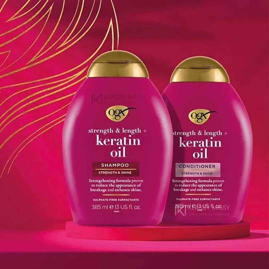 OGX Strength & Length+ Keratin Oil Shampoo 385ml | USA