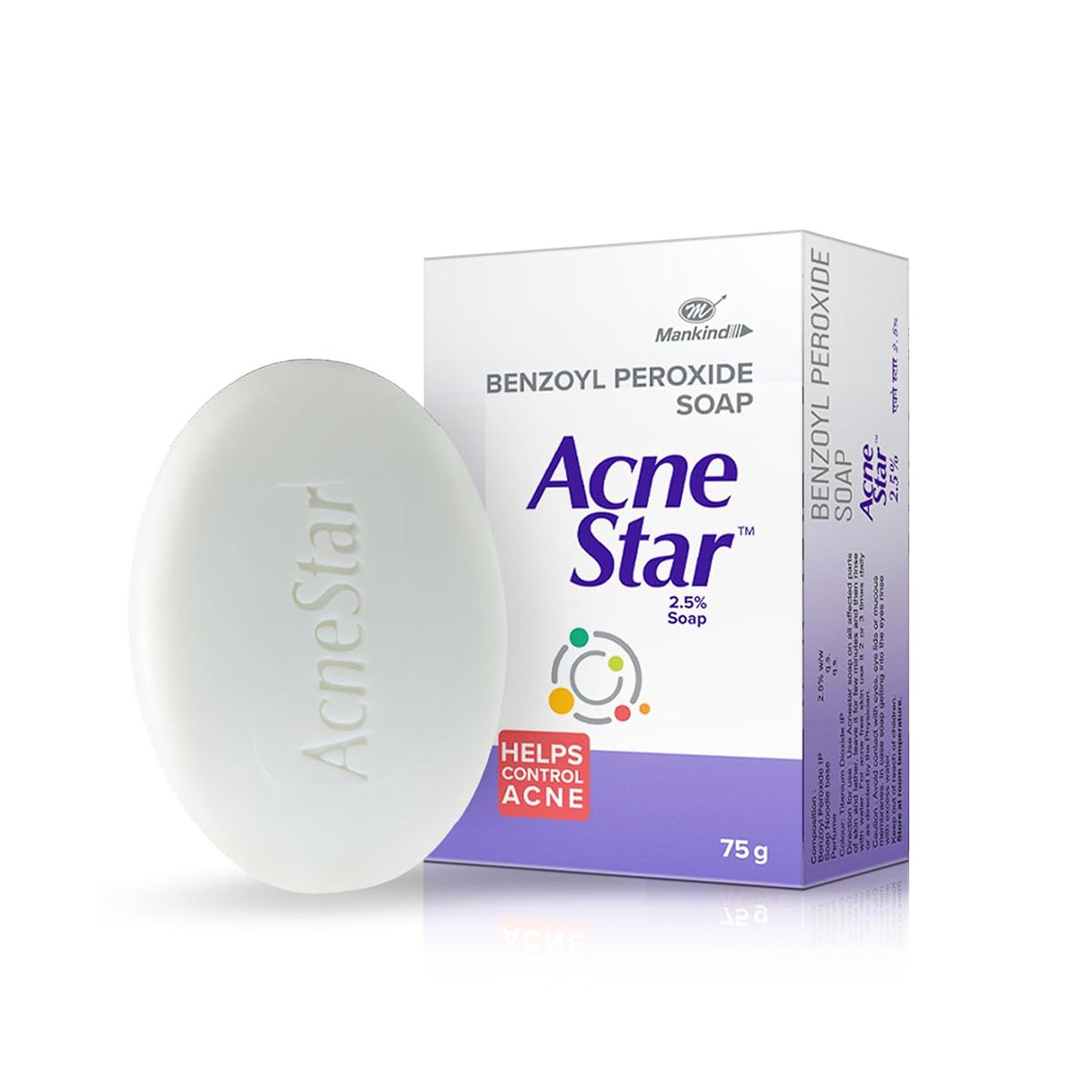 Acnestar 2.5% Benzoyl Peroxide Soap 75gm | Made in India