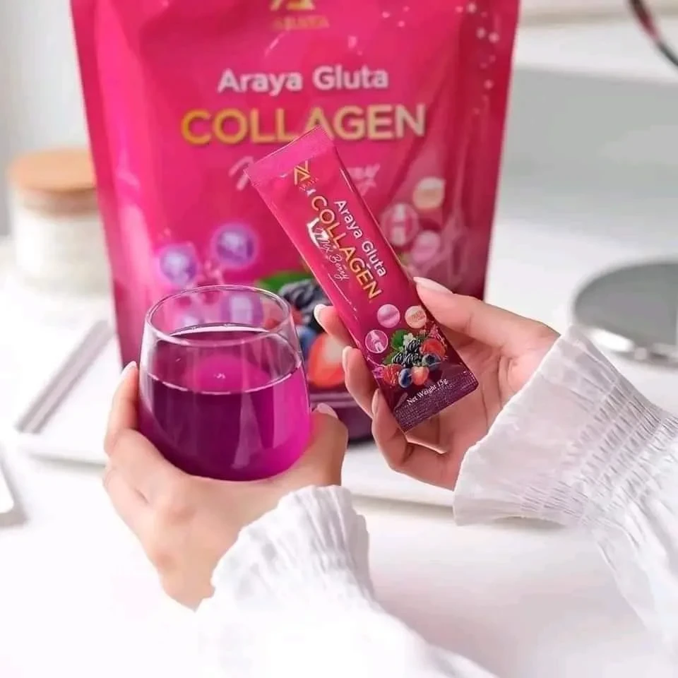 Araya Gluta Collagen Mixed Berry Juice Powder 15 Sachets