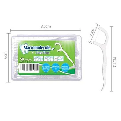 Dental Floss Pick 50 Pcs Box – Dental Floss Toothpick Interdental Cleaner Toothpick Flosser