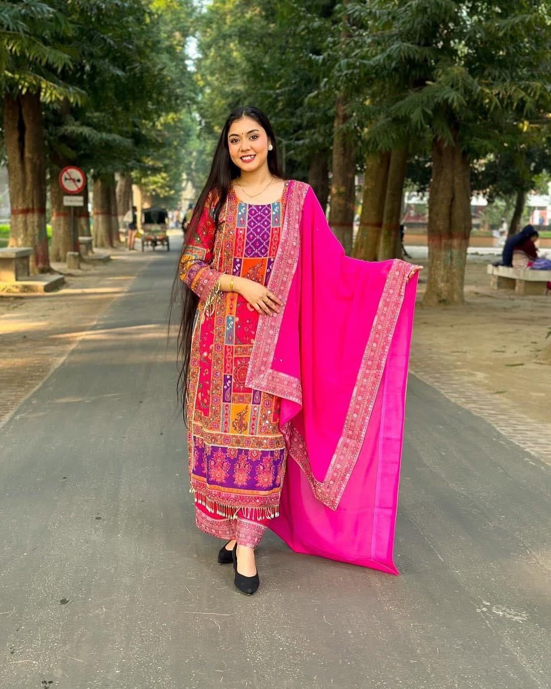 Georgette Readymade Three Piece (1)