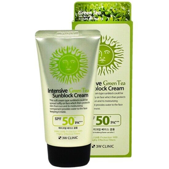 3W Clinic Intensive Green Tea Sunblock Cream SPF 50+PA+++ 70ml | Korea