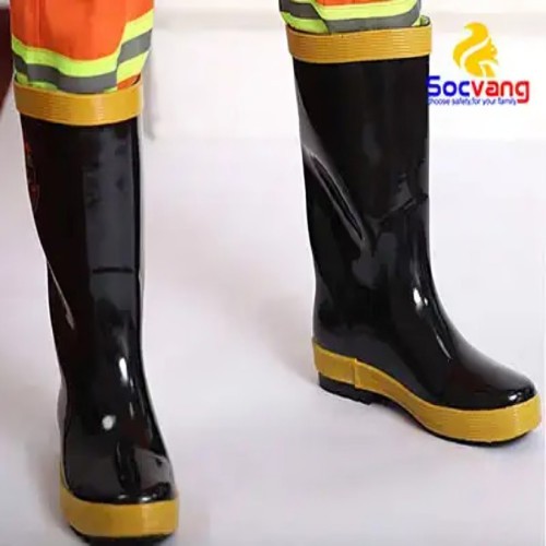Fireproof Fire Fighting Safety Boots High temperature resistant waterproof fireman Footwear Rubber protection with anti-collision performance