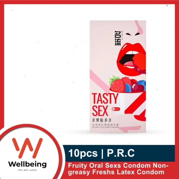 10pcs Fruity Oral Sexs Condom Non-greasy Freshs Latex Condom (Brand: Mingliu)
