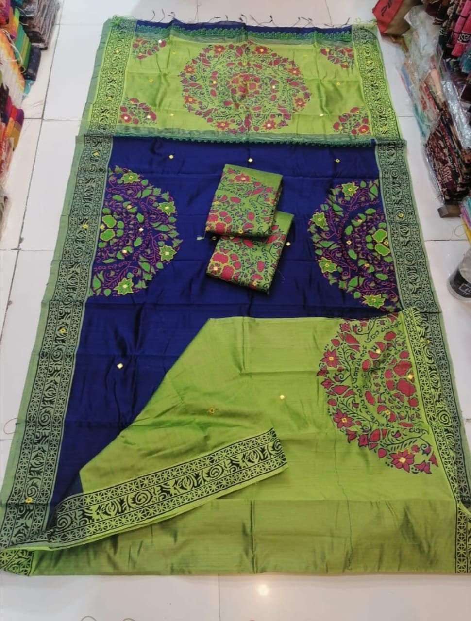 Embroidered Dupion Silk Saree