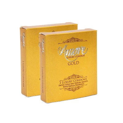 Amore - Luxury Condom Gold | Combo Pack | 2 Packs | 3x2=6pcs