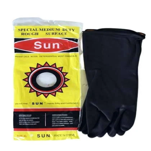 Rubber Safety Hand Gloves for Oils, Acids, Detergents-1 pair
