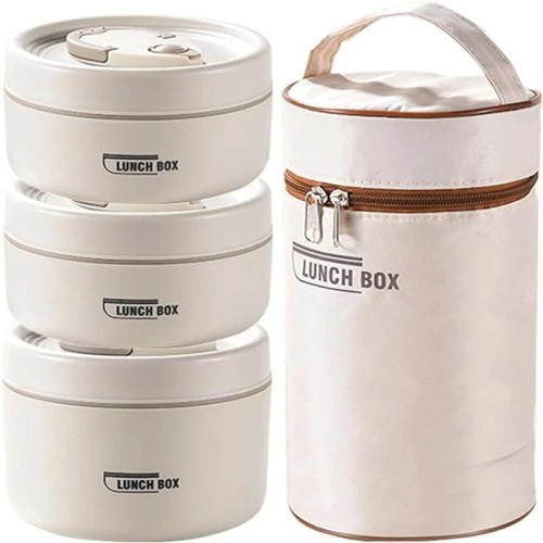 3 Pcs Stainless Steel Lunch Box With Bag