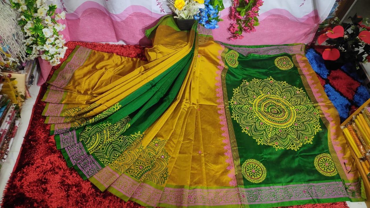 Embroidered Dupion Silk Saree