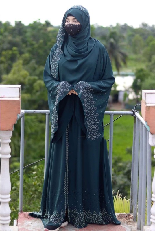 New Stylish Stone Koti Borka with Hijab