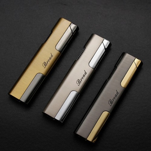Metal Fashion Cool Butane Gas-filled Windproof Cigarette Lighter for Cigar Simple Portable Lighter