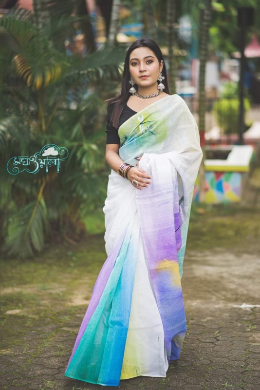 Print Half Silk Saree For Women