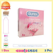 Durex Extra Thin Bubblegum Flavored Condom for Men – Single Pack 3pcs | India