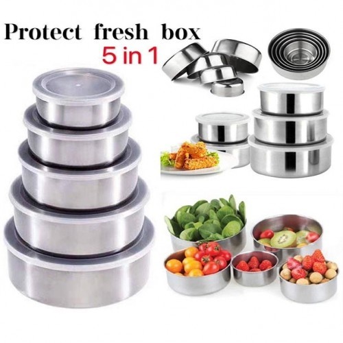 Protect Fresh Box 5 Pieces High Quality Stainless Steel Ware Set