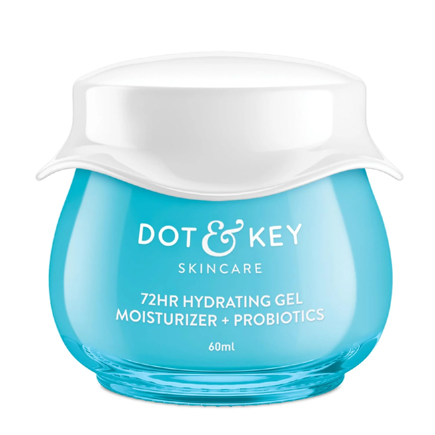 DOT & KEY 72Hr Hydrating Gel + Probiotics Moisturizer 60ml | For Face With Hyaluronic Acid, Kombucha & Rice Water Lightweight Gel Oil Free Moisturizer | For Oily, Combination,Dull & Uneven Skin Tone |