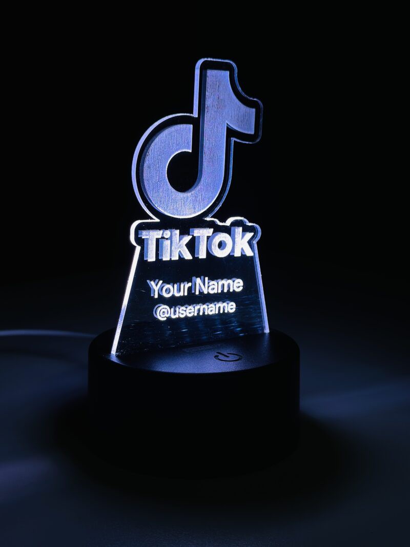 Customizable Multicolor Acrylic Night Lamp – TikTok Edition – Black