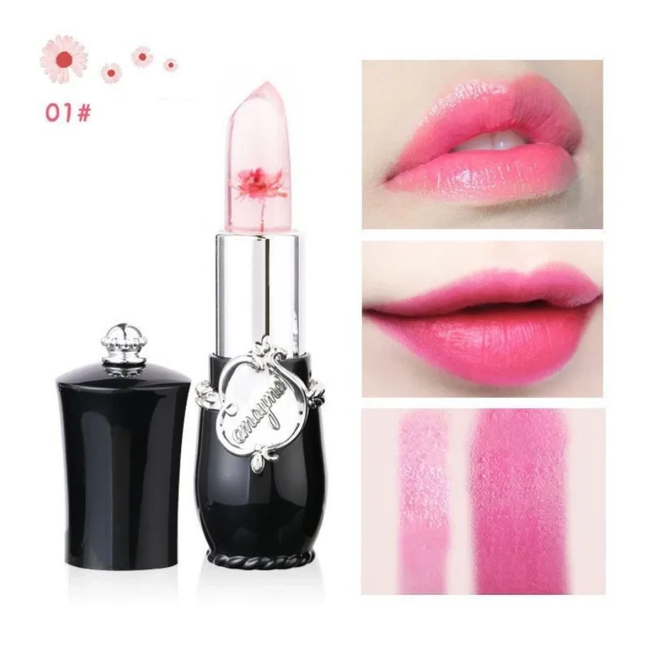 1pcs/ 6pcs emaymei Transparent Jelly Change Lipstick Waterproof Crystal Jelly Lipstick with Flower Inside | 3.8gm 6 Shades Available