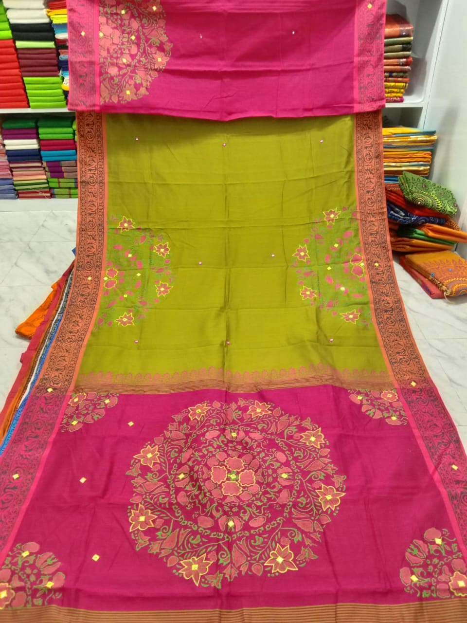 Embroidered Dupion Silk Saree