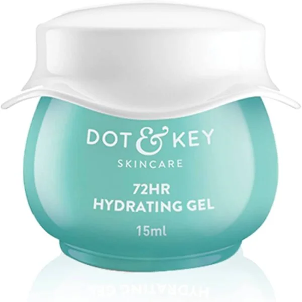 DOT & KEY 72Hr Hydrating Gel + Probiotics Moisturizer 60ml | For Face With Hyaluronic Acid, Kombucha & Rice Water Lightweight Gel Oil Free Moisturizer | For Oily, Combination,Dull & Uneven Skin Tone |