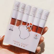 Magic Casa 6pcs Cute Bear Lipstick Set