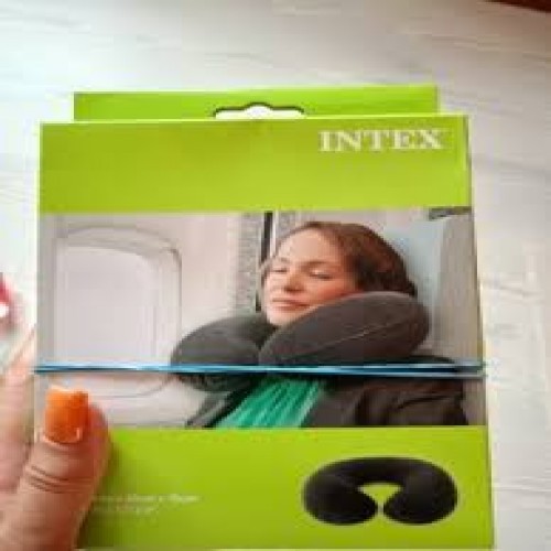 Intex Comfortable Car Air Neck Pillow For Travel - BlackLow Stock