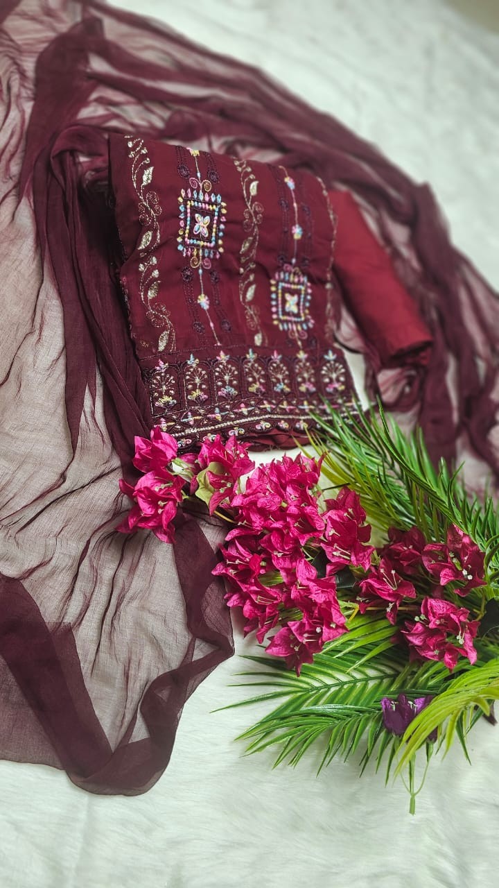 Indian Unstitched Georgette Three Piece (3)