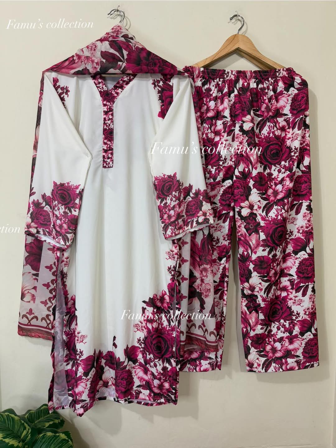 Digital Print Three Piece Set For Women