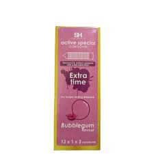Active Condoms – Bubblegum Flavor Condom – Full Box – 3×12=36pcs Condom (Made in India)